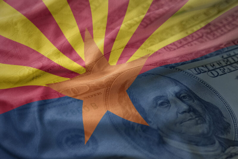 arizona state flag with money